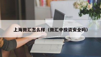 上海微汇怎么样（微汇中投资安全吗）